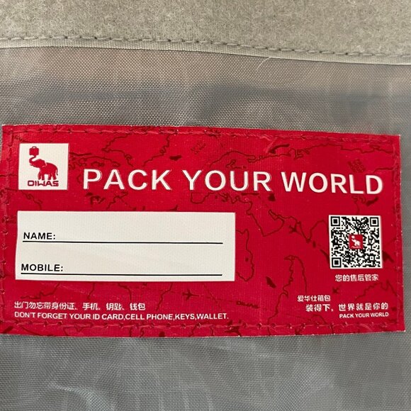 OIWAS Pack the World Waterproof Laptop Messenger Bag Grey + Black Sz OS NWOT - Picture 7 of 13